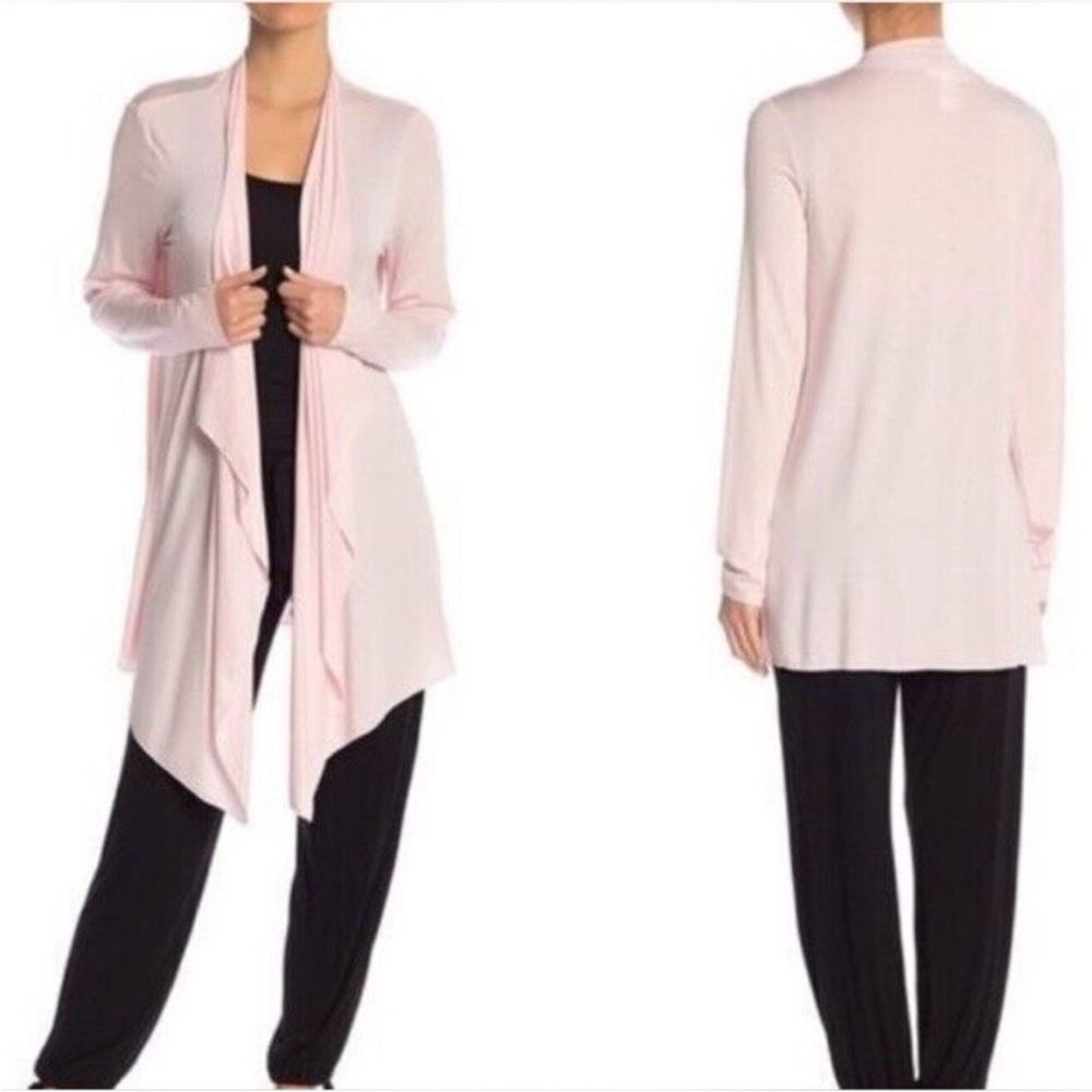 Barefoot Dreams Pale Pink Luxe Milk Jersey Open Front Waterfall